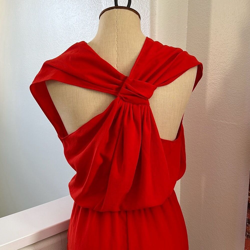 PINKO Daitarn Fluid Crepe Jumpsuit Red Size 2 US - Picture 2 of 11